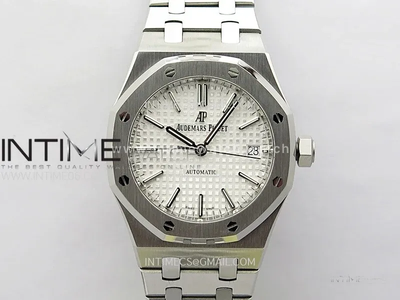 Royal Oak 37mm 15450 SS IPF 1:1 Best Edition Silver Dial on SS Bracelet SA3120 Super Clone