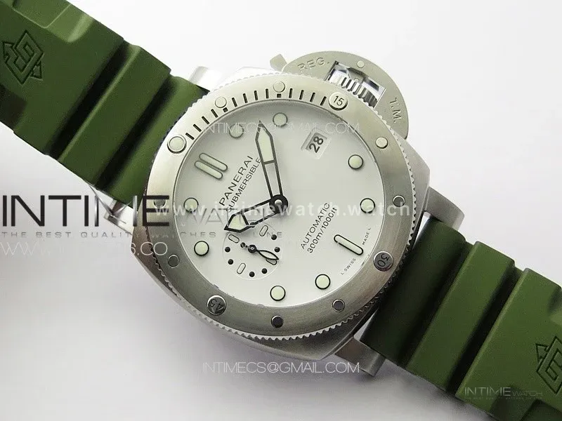 PAM1226 Y VSF 1:1 Best Edition White Dial on Green Rubber Strap P.900 Super Clone