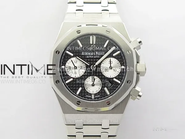 Royal Oak Chrono 26331ST SS IPF 1:1 Best Edition Black Dial Silver subdial on SS Bracelet A7750