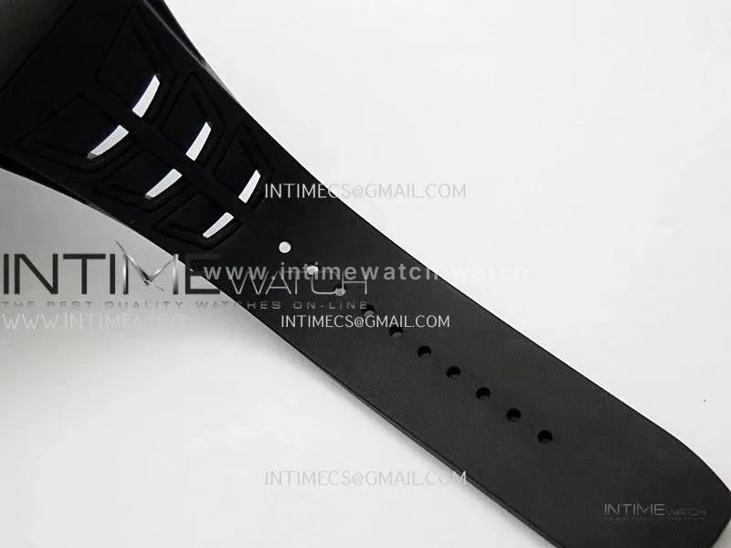 RM055 Black Crown White Inner Black Ceramic ZF 1:1 Best Edition Skeleton Dial On Black Rubber Strap RMUL2 Super Clone