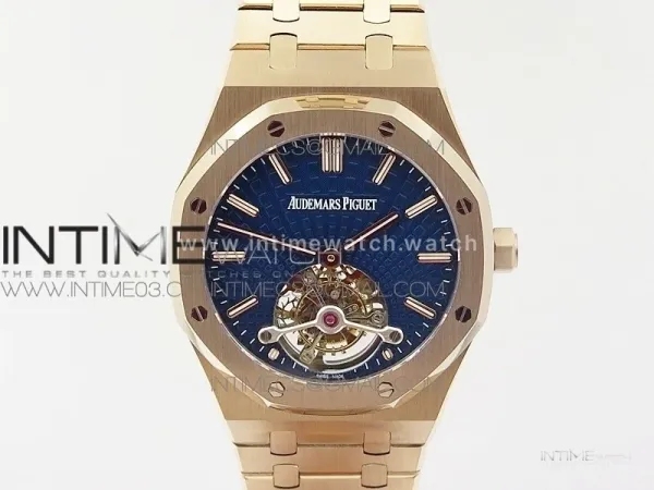 Royal Oak 41mm Tourbillon RG BBS Best Edition Blue Dial on SS Bracelet
