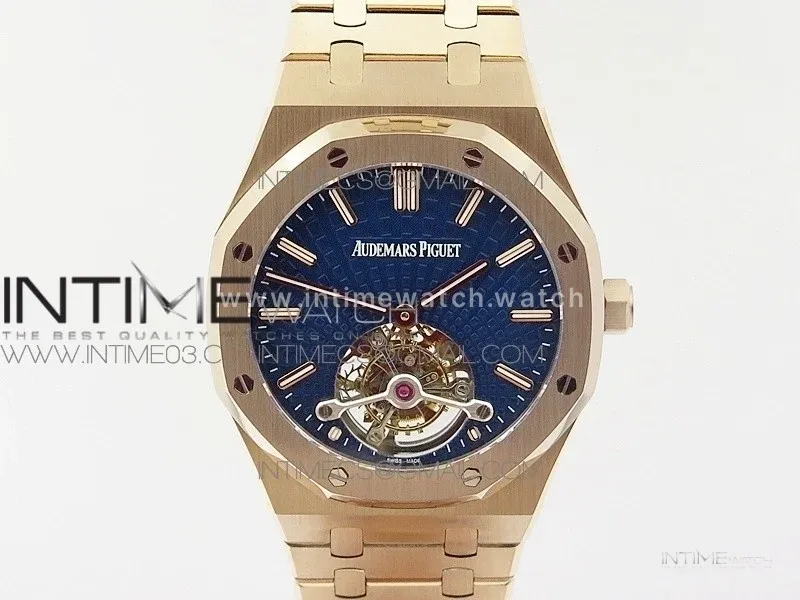 Royal Oak 41mm Tourbillon RG BBS Best Edition Blue Dial on SS Bracelet