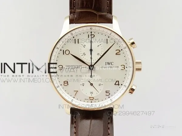 Portuguese IW371480 ZF V3 1:1 Best Edition RG White dial on Brown Leather Strap A79350 (Slim Movement)