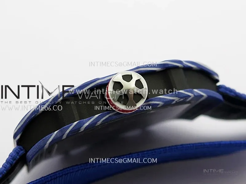 RM67-02 Fernando Blue NTPT Umi Office 1:1 Beat Edition Blue/Red Skeleton Dial On Blue Nylon Strap CRMA7 Clone V2