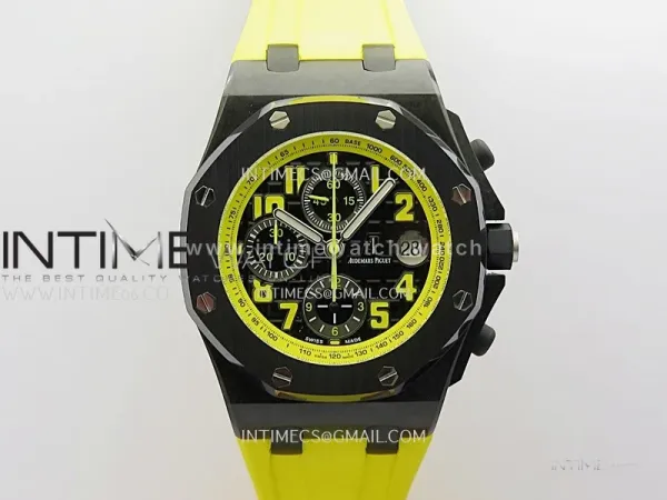 Royal Oak Offshore 'Bumble Bee' TKF Best Edition on Yellow Rubber Strap A3126