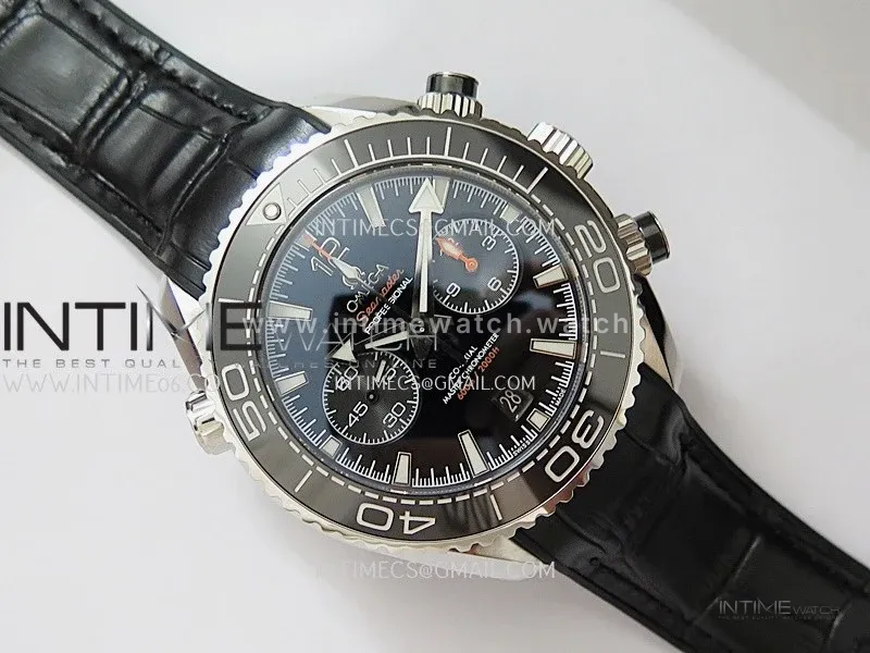 Planet Ocean Master Chronometer Black Ceramic Bezel SS VRF 1:1 Best Edition Black Dial On Black Gummy Strap A9900