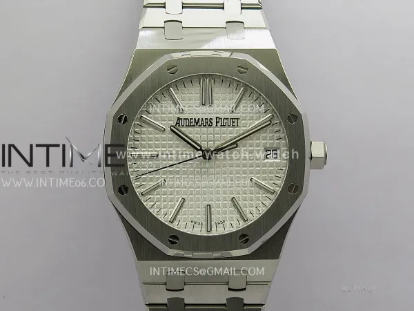 Royal Oak 41mm 15510 SS JF 1:1 Best Edition Silver Dial On SS Bracelet Super Clone DD4302 (Free Sprung Look)