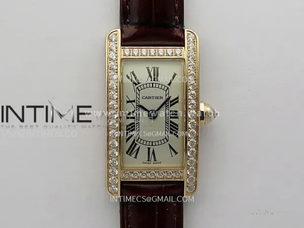 Tank WSTA0016 19mm RG/Diamond Bezel 8848F Best Edition Silver Dial On Brown Leather Strap Ronda Quartz