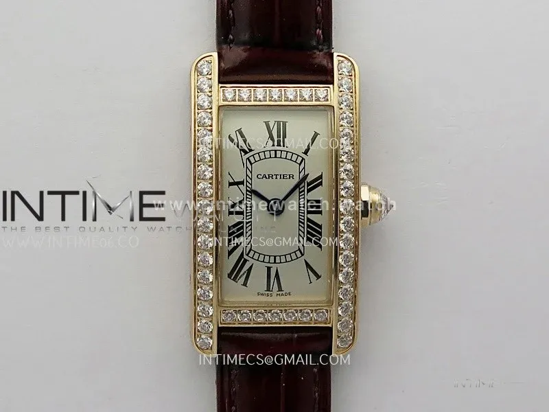 Tank WSTA0016 19mm RG/Diamond Bezel 8848F Best Edition Silver Dial On Brown Leather Strap Ronda Quartz