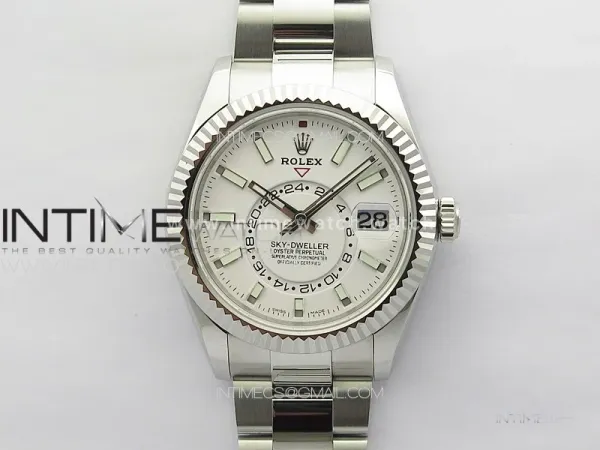 Sky-Dweller 326934 904L SS Noob 1:1 Best Edition White Dial on SS Bracelet Asian 23J to 9001