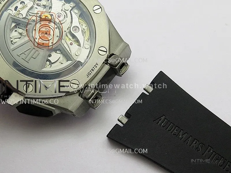 Royal Oak Offshore 43mm 26420 Ceramic Bezel SS DDF 1:1 Black Dial On Black Rubber Strap DD4401 Super Clone