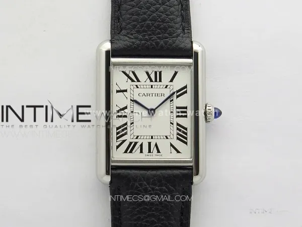 Tank Must Ladies 25mm SS K11F 1:1 Best Edition White Dial on Black Leather Strap Ronda Quartz
