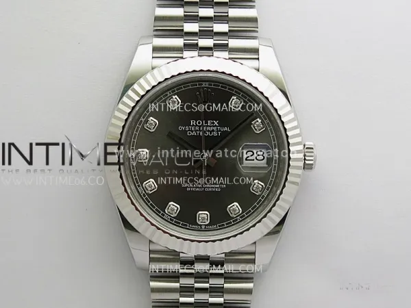 DateJust 41 126334 904L SS V2 VSF 1:1 Best Edition Gray Dial Diamond Marker On Jubilee Bracelet DD3235