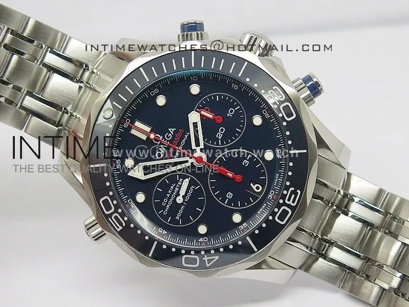Seamaster 300m Diver SS Blue Dial Blue Bezel on SS Bracelet A7750