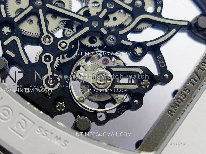 RM055 White Ceramic Umi Office 1:1 Best Edition Skeleton Dial White Rubber Strap RMUL2 Super Clone (Free Sprung)