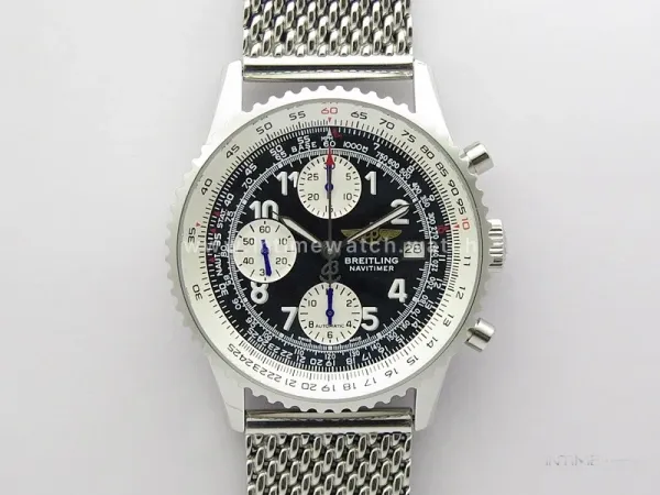 Navitimer 41mm SS B50 Best Edition SS Black Dial Numeral Markers on SS Bracelet A7750
