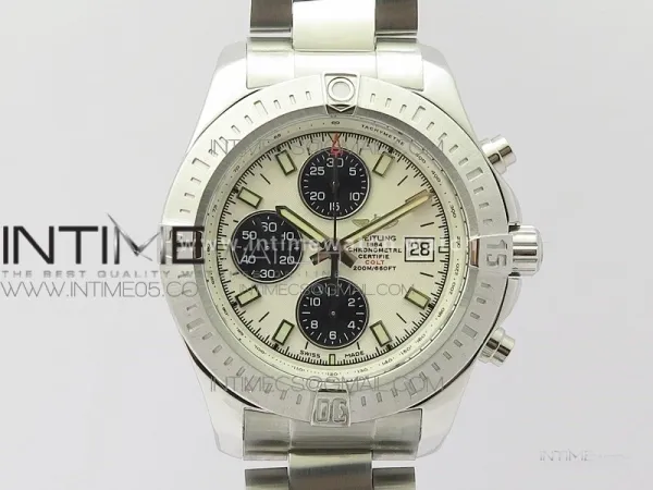 Avenger Chronograph 43mm SS B12F Best Edition White Dial on SS Bracelet A7750