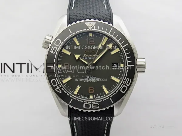 Planet Ocean 600M 43.5mm Black Ceramic Bezel SS VSF 1:1 Best Edition Gray Dial on Black Rubber Strap A8900