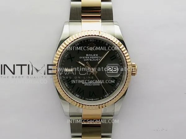 DateJust 126233 36mm 904L SS/RG ONE Factory 1:1 Best Edition Gray Dial Roman Marker On Oyster Bracelet DD3235