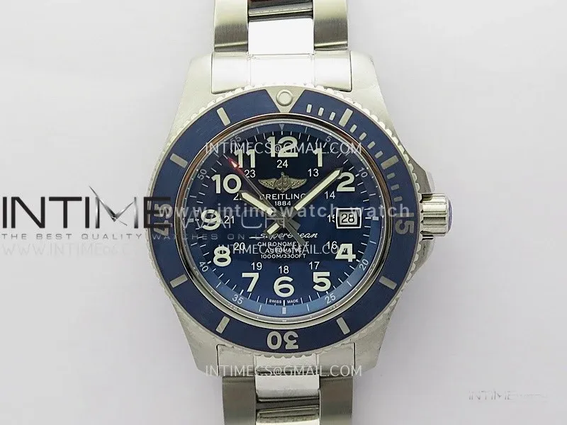SuperOcean II 44mm TF 1:1 Best Edition Blue Dial on SS Bracelet A2824