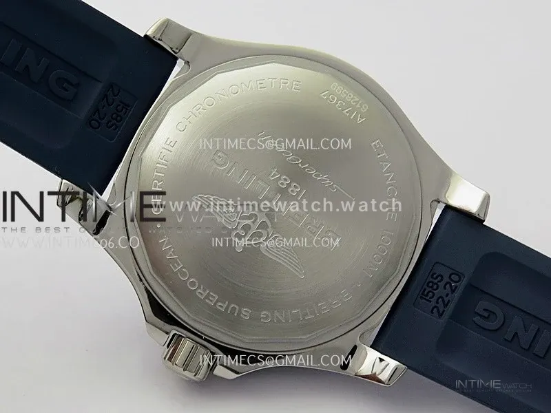 SuperOcean Automatic 46mm TF 1:1 Best Edition Blue Dial on Blue Rubber Strap A2824