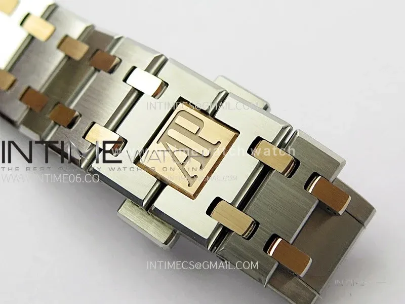 Lady Royal Oak 33mm 67651 SS/RG ZF 1:1 Best Edition Silver Textured Dial on SS Bracelet RONDA Quartz