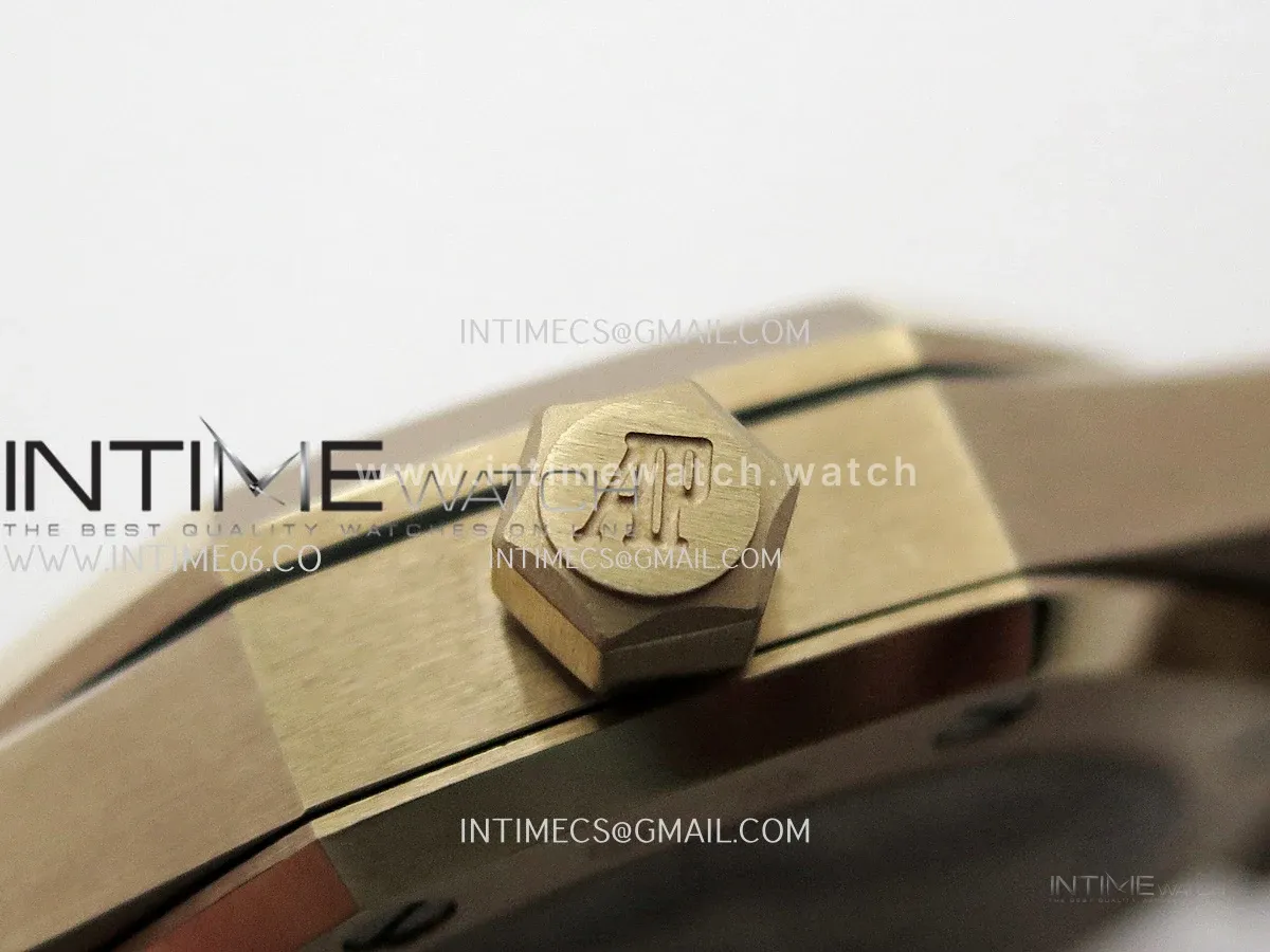 Royal Oak 41mm 15500 RG JF 1:1 Best Edition Black Dial On RG Bracelet Super Clone DD4302 (Free Sprung Look)