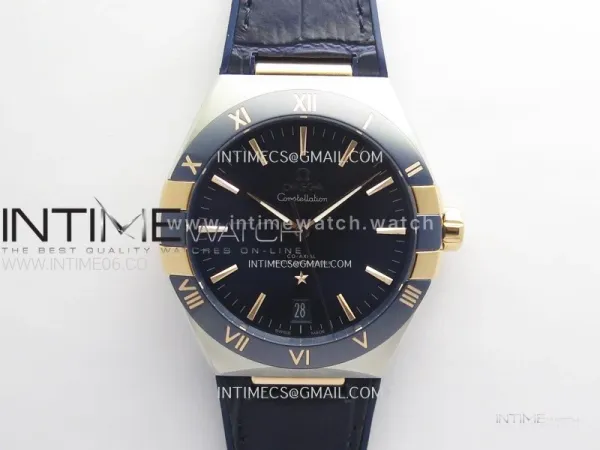 Constellation 41mm RG/Blue Ceramic Bezel VSF 1:1 Best Edition Blue Dial on Blue Gummy Strap A8900