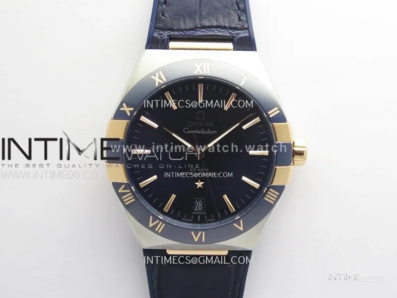 Constellation 41mm RG/Blue Ceramic Bezel VSF 1:1 Best Edition Blue Dial on Blue Gummy Strap A8900