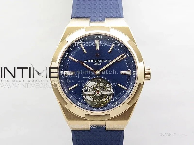 Overseas Tourbillon RG BBS Best Edition Blue Dial on Blue Rubber Strap