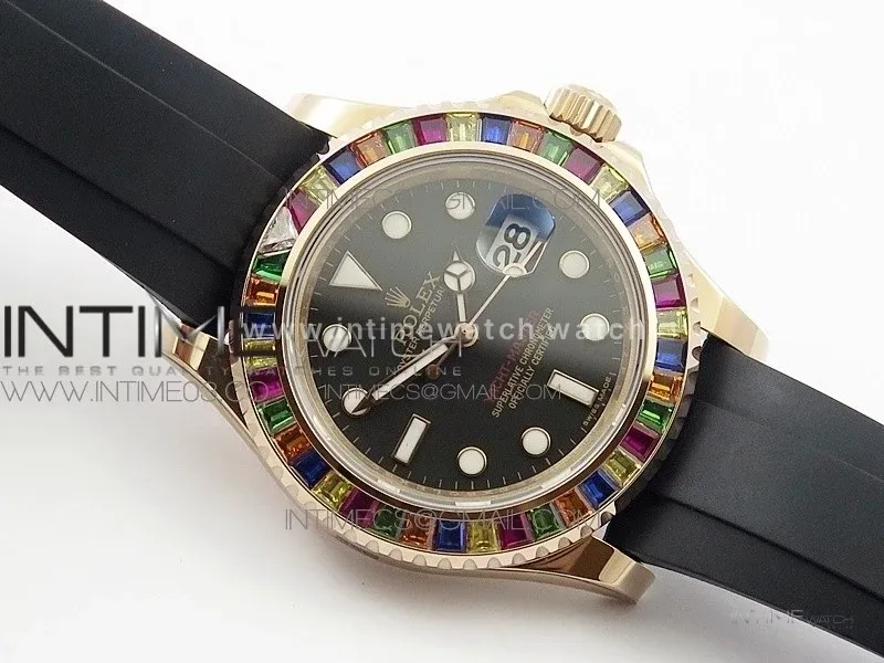 Yacht-Master 40 116695SATS GMF 1:1 Best Edition 904L Case on Black Rubber Strap