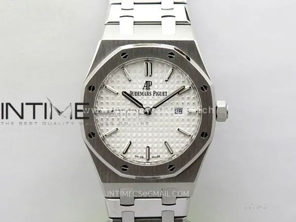 Lady Royal Oak 33mm 67651 SS ZF 1:1 Best Edition White Textured Dial on SS Bracelet RONDA Quartz