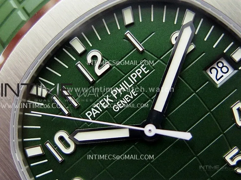 Aquanaut 5168G 42mm SS 3KF 1:1 Best Edition Green Dial on Green Rubber Strap A324 Super Clone V2
