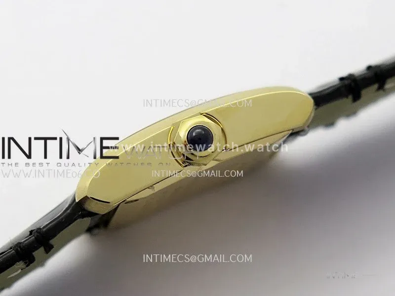 Tank Francaise Ladies 21.2mm YG 8848F 1:1 Best Edition Silver Dial on Black Leather Strap Ronda Quartz V2