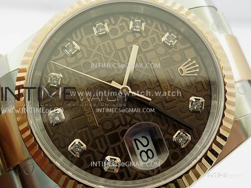 DateJust 126233 36mm 904L SS/RG ONE Factory 1:1 Best Edition Brown Jubilee Dial Diamond Marker On Oyster Bracelet DD3235