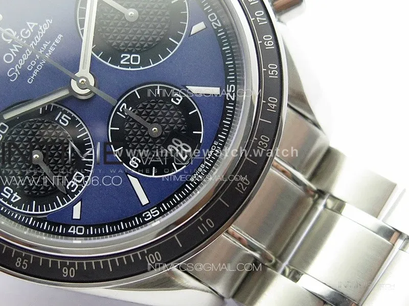 Speedmaster SS HRF 1:1 Best Edition Blue Dial Black Subdial on SS Bracelet A7750