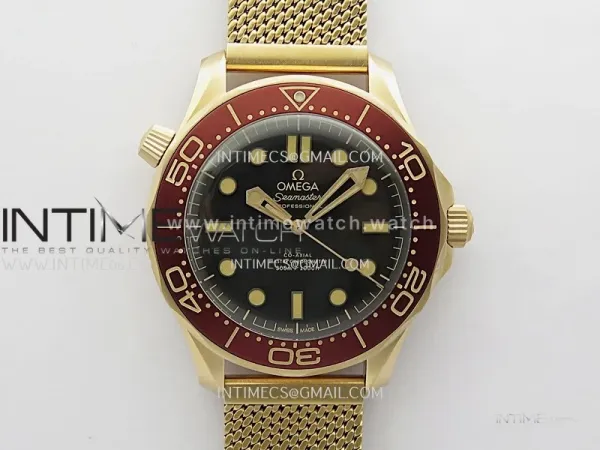 Seamaster 300M Diver Rose Gold VSF 1:1 Best Edition Black Dial on Mesh Bracelet A8806