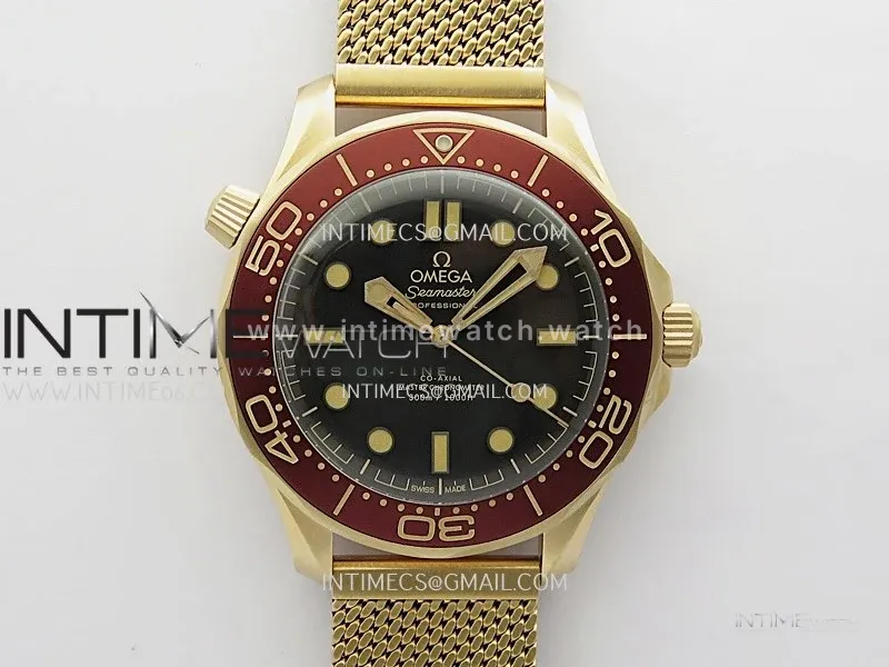 Seamaster 300M Diver Rose Gold VSF 1:1 Best Edition Black Dial on Mesh Bracelet A8806