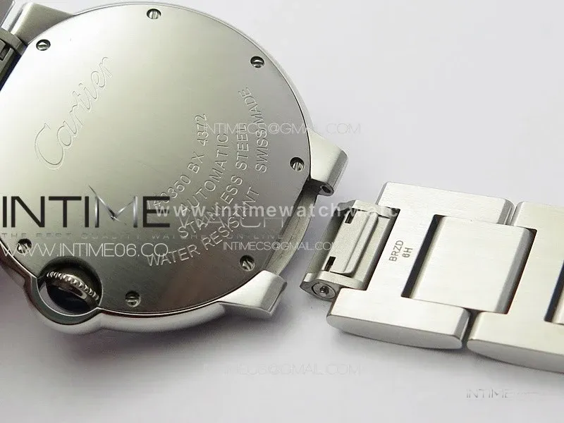 Ballon Bleu 36mm SS 3KF 1:1 Best Edition White Textured Dia Markers Dial on SS Bracelet A076