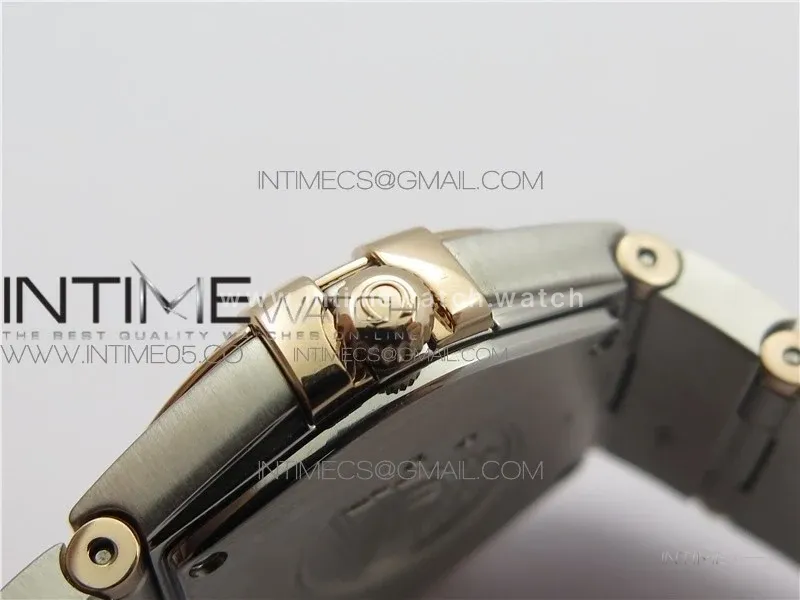 Constellation Ladies 27mm K11F 1:1 Best Edition SS/RG White MOP Dial Diamonds Markers on SS/RG Bracelet ETA Quartz