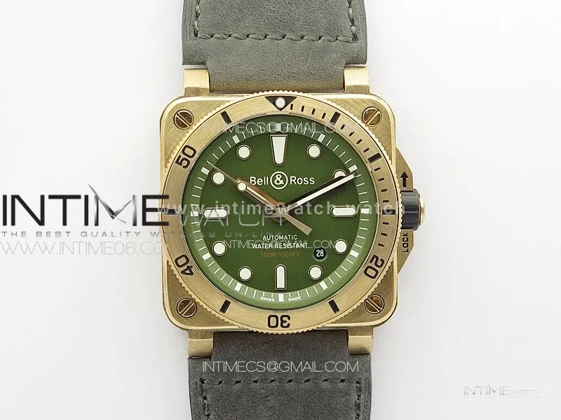 BR 03-92 Diver Bronze B12 1:1 Best Edition Brown Dial on Brown Leather Strap A2824 (Free Rubber Strap)