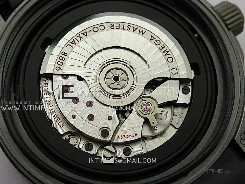 Seamaster Diver 300M Black Ceramic/SS ORF 1:1 Best Edition Black Dial On Black Rubber Strap Super Clone Asian 8806
