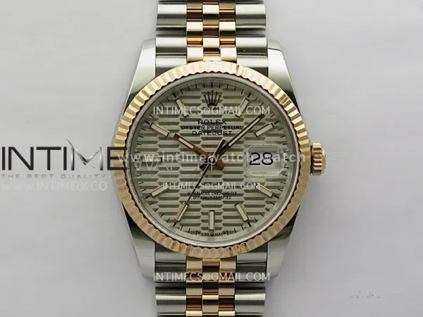 DateJust 126233 36mm 904L SS/RG ONE Factory 1:1 Best Edition Silver Fluted Dial Stick Marker On Jubilee Bracelet DD3235