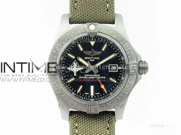 AVENGER V17310 Ti DLC 1:1 Best Edition Black Dial Pathfinders First In on Nylon Strap A2824