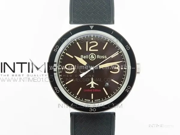 Vintage BR123 50 Years SS Brown Dial on Black Rubber Strap MIYOTA 9015
