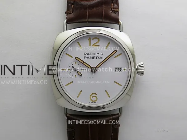 Radiomir PAM1292 Y 40mm SS TTF Best Edition White Dial on Brown Leather Strap Asian P900