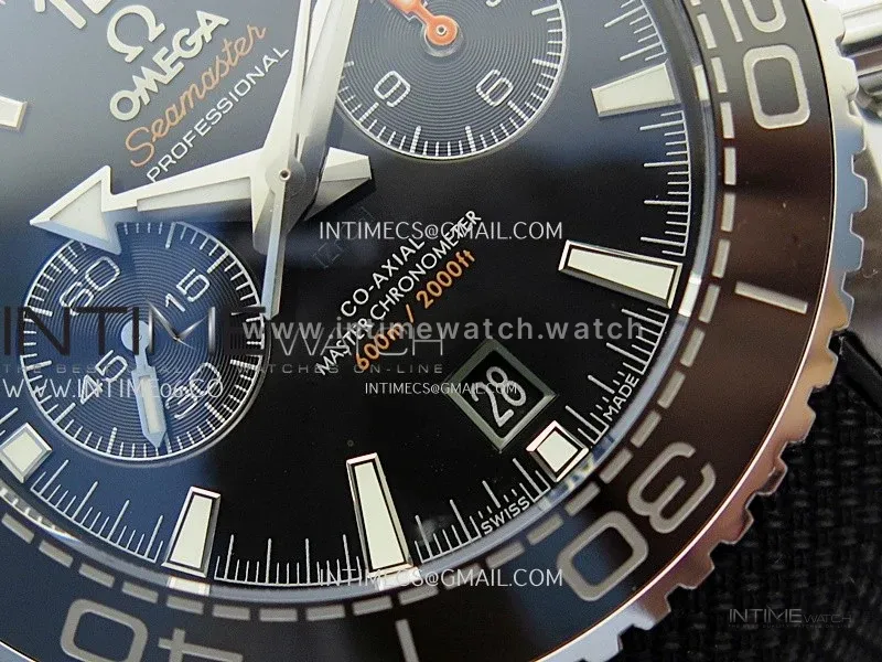Planet Ocean Master Chronometer Black Ceramic Bezel SS SCF 1:1 Best Edition Black Dial on Black Rubber Strap A9900