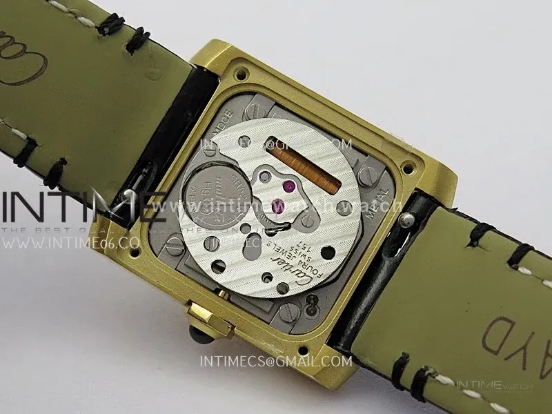 Tank Francaise Ladies 21.2mm YG 8848F 1:1 Best Edition Silver Dial on Black Leather Strap Ronda Quartz V2