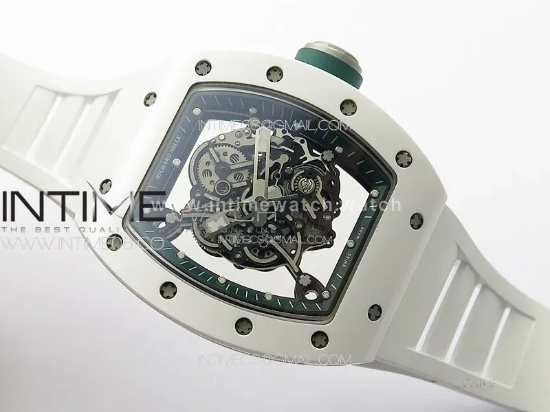 RM055 Real Ceramic Case KUF Best Edition Black Crown on White Rubber Strap MIYOTA8215