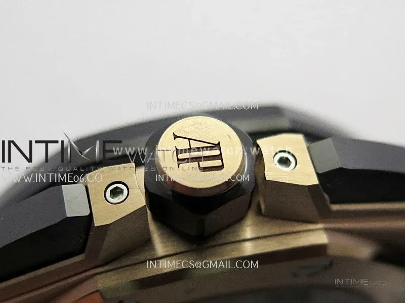 Royal Oak Offshore 43mm 26420 Ceramic Bezel RG Gain Weight DDF 1:1 Black Dial On Black Rubber Strap DD4401 Super Clone